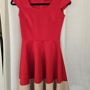 🏃♀️2 For $40 🏃♀️Red Fit & Flare Mini Dress with Contrast Hem